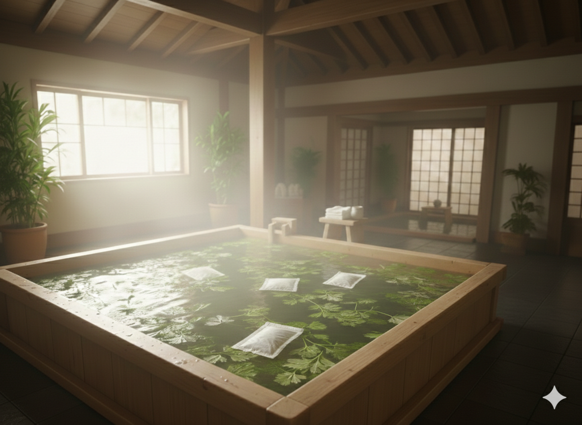 自宅で手軽に温活!よもぎ風呂(よもぎ湯)の正しい入り方とリラックス効果